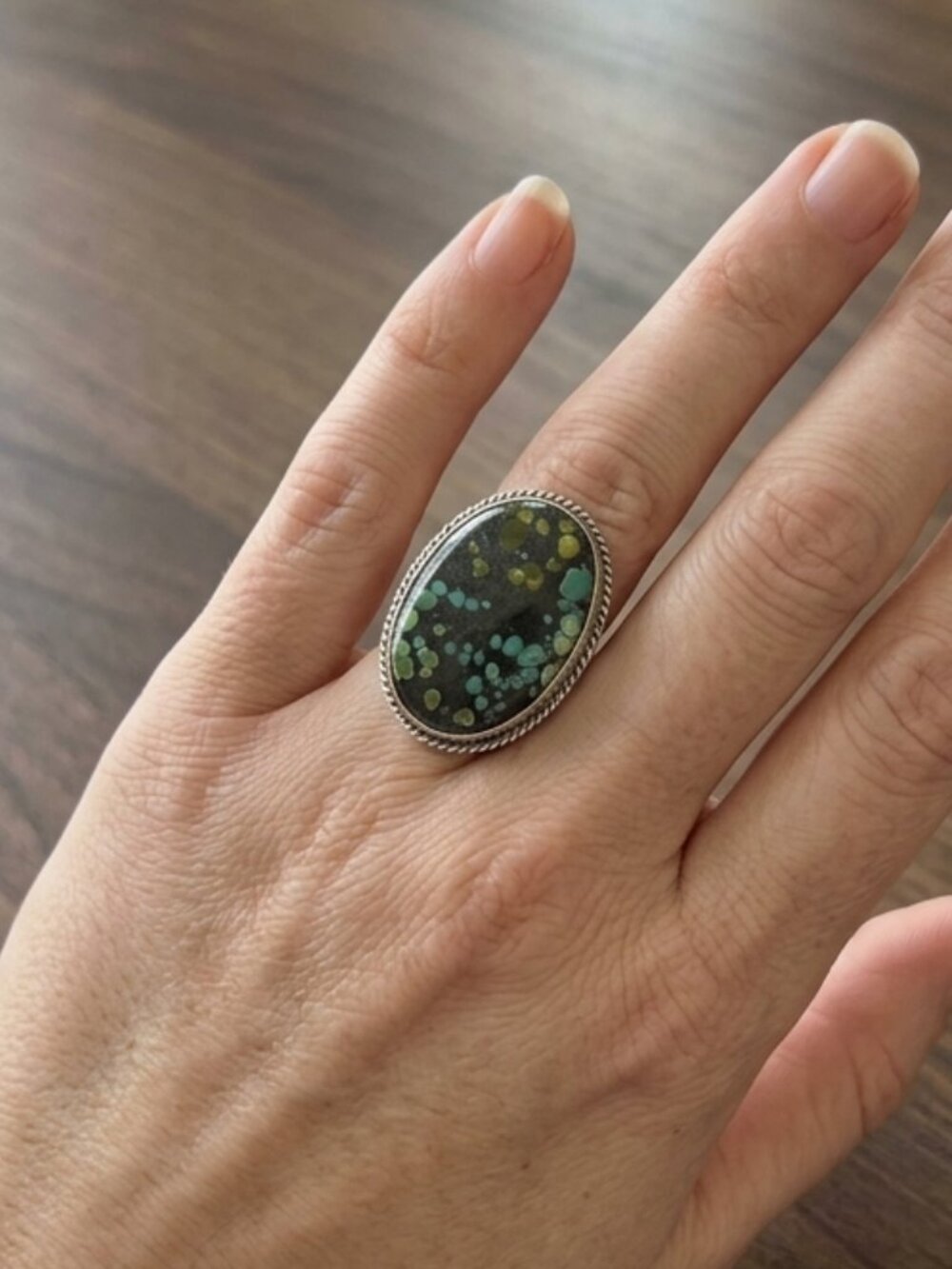 925 No 8 Turquoise Gemstone Oval Ring